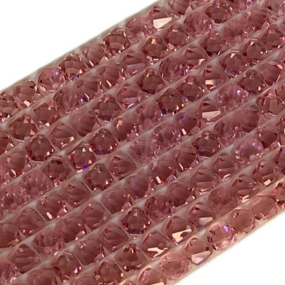 Swarovski Lot/24 8mm Light Rose Bicone Faceted Crystals - Made in Austria